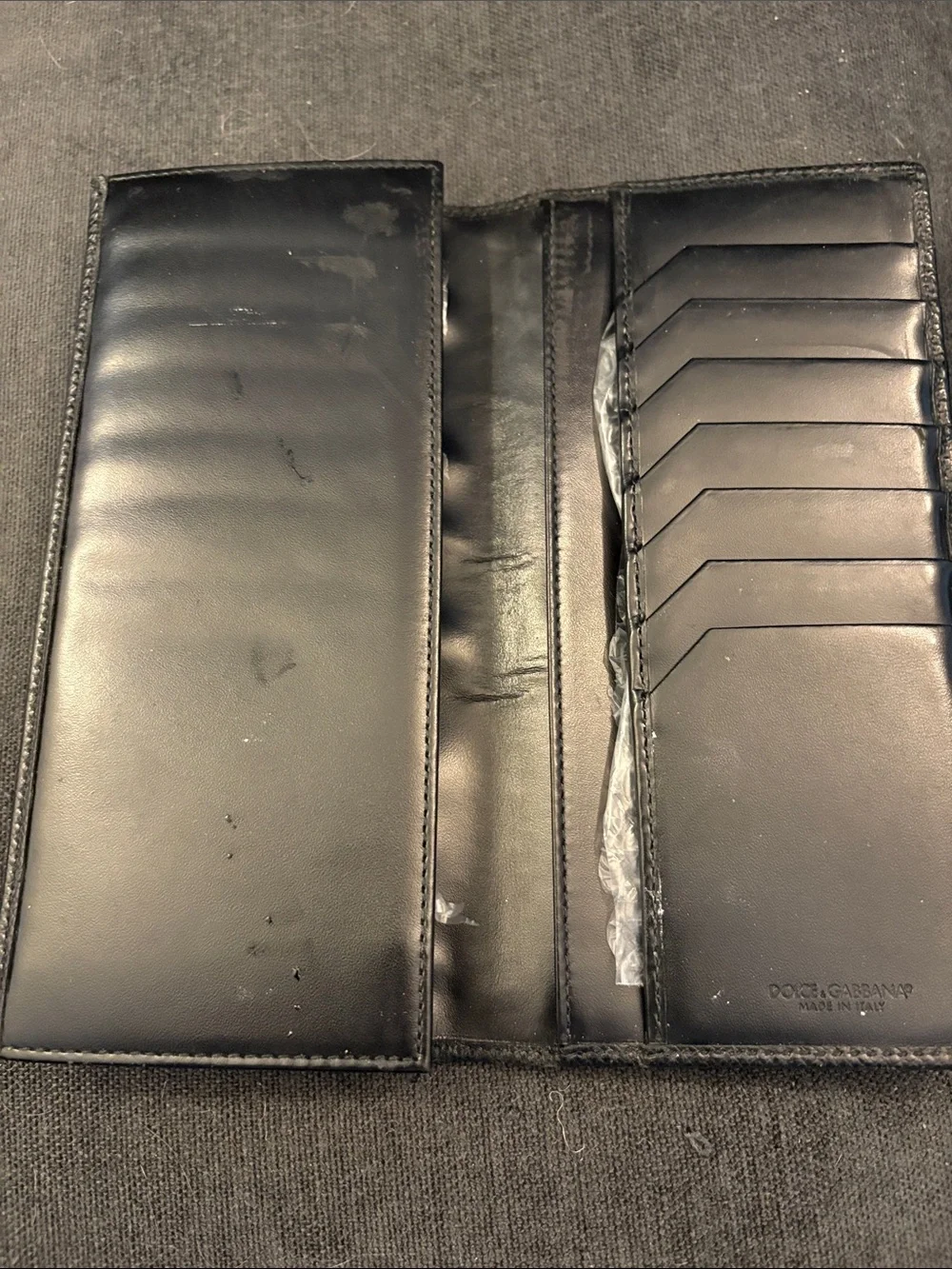Dolce & Gabbana Black Textured Long Card Holder